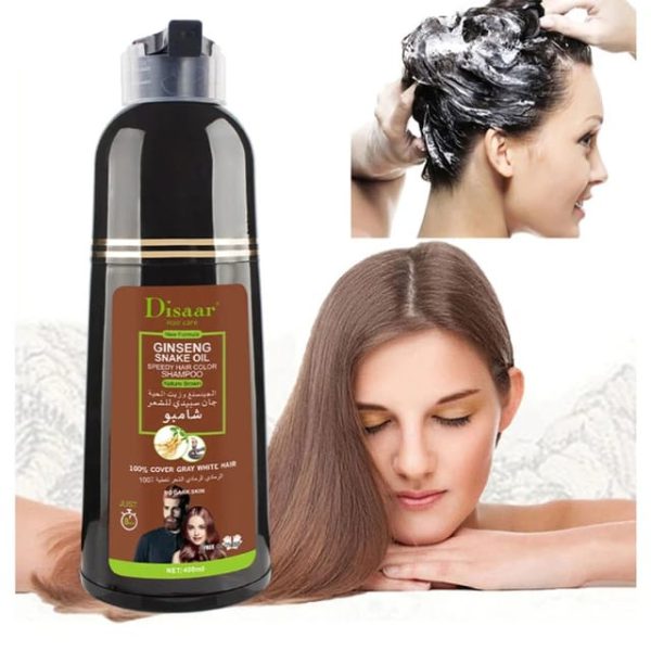 Disaar Ginseng Snake Oil Nature Brown Hair Color Shampoo 400 Ml